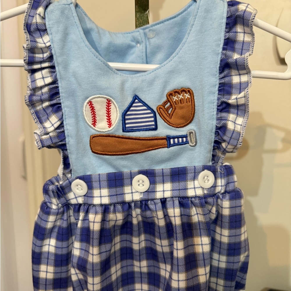 Blue Plaid Kids One Piece - Picture 4 of 9